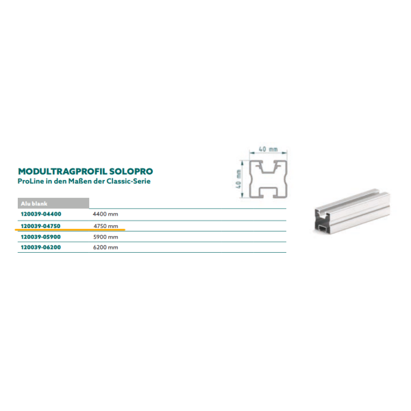 Schletter 120039-04750 Modultragprofil SoloPro 4750mm