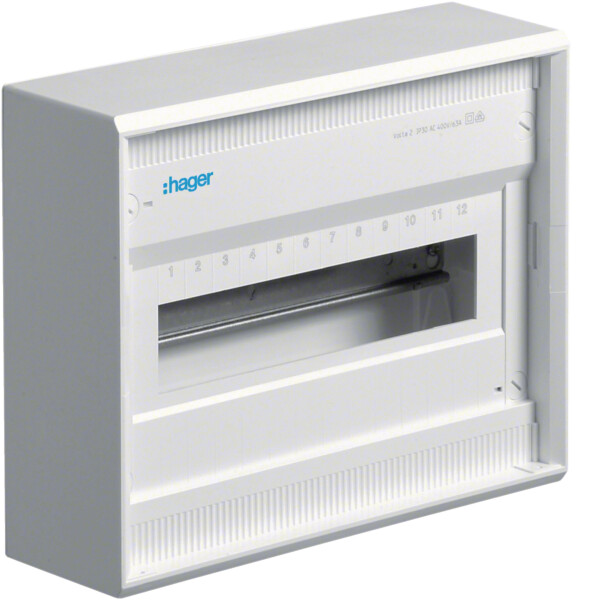 HAGER VA12CN Kleinverteiler volta, Aufputz, 1x12 PLE, IP30, Schutzklasse II, ohne T&uuml;r