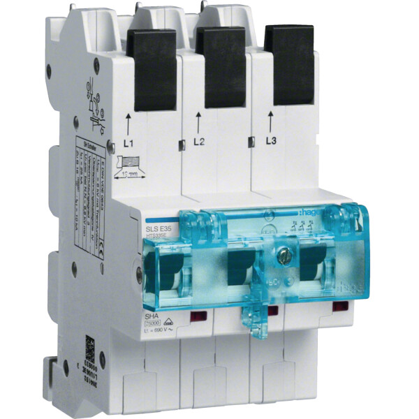 HAGER HTS340E SLS-Schalter, 3-polig, E, 40A, f&uuml;r Sammelschiene, QuickConnect